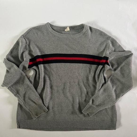 Gray Sweater with stripe - women’s large - Picture 1 of 5